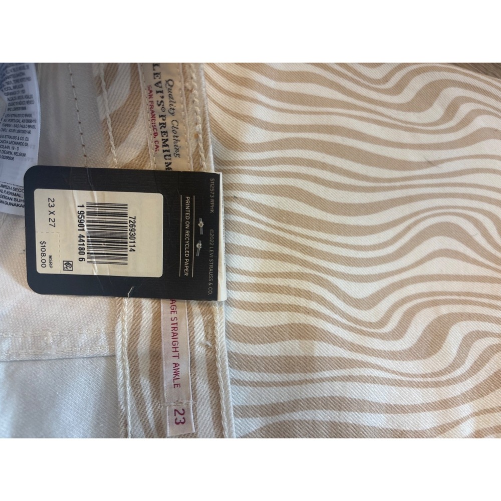 Levi's Women's Ribcage Straight Ankle Jeans 726930114 Wavy Lines Size 23x27 Boho - Picture 5 of 6